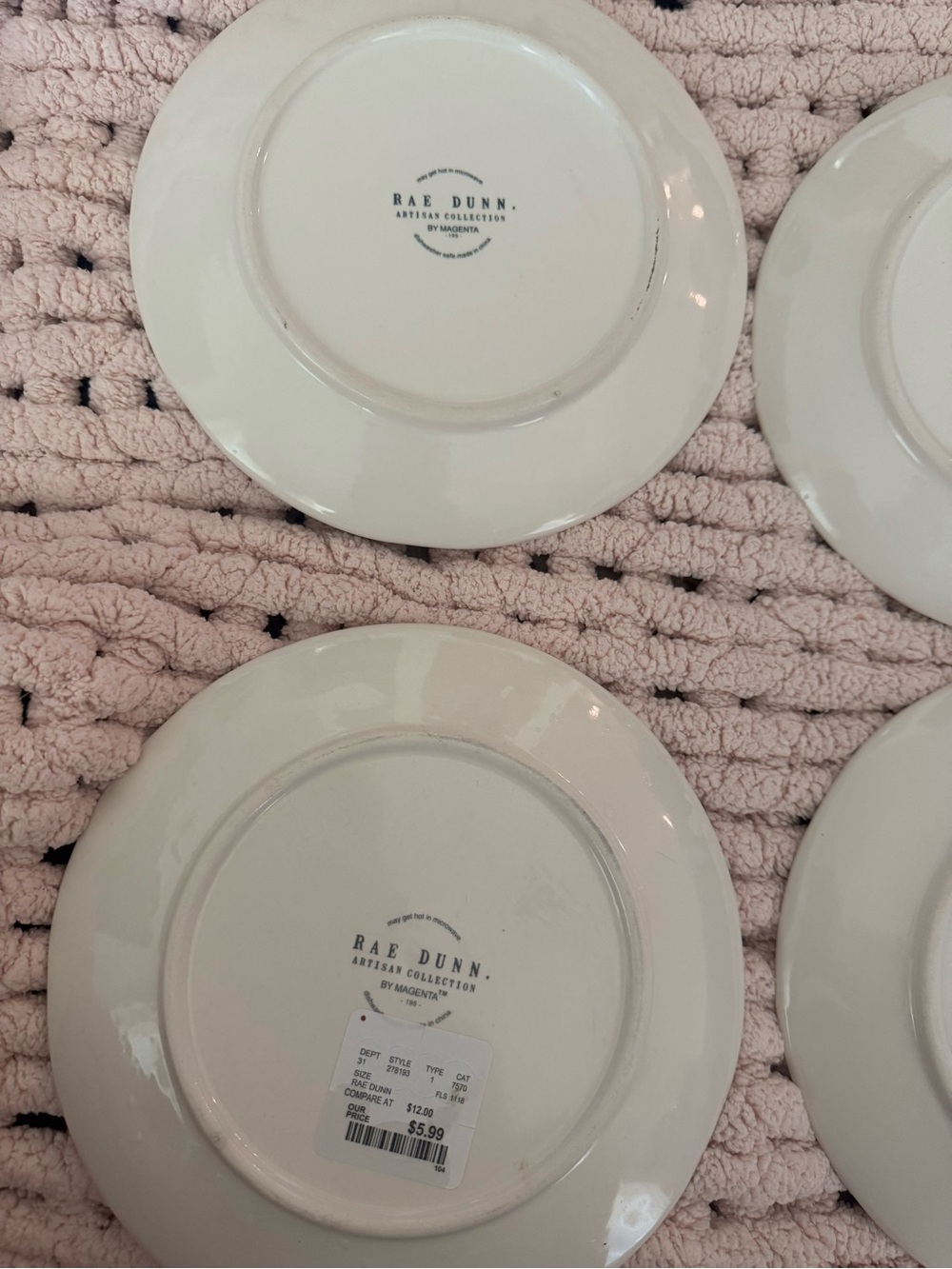 Rae Dunn set of 4 EAT salad plates - Picture 7 of 7